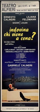 1970ca * Locandina, Poster Teatro "Indovina chi Viene a Cena - Gabriele Calindri, Teatro Alfieri" Italia (B)