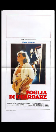 1986 * Locandina Cinema "Voglia di Guardare - Jenny Tamburi, Marino Masé" Dramma (A-)