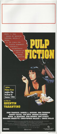1994 * Locandina Cinema "Pulp Fiction - Quentin Tarantino, Uma Thurman, John Travolta" Hard Boiled (A-)