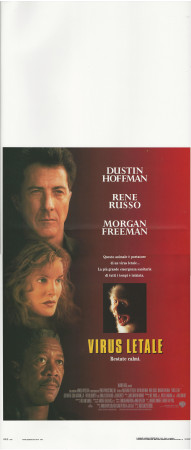1995 * Locandina Cinema "Virus Letale - Morgan Freeman, Donald Sutherland, Dustin Hoffman" Drammatico (A-)