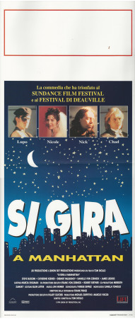 1996 * Locandina Cinema "Si Gira a Manhattan - Steve Buscemi, Dermot Mulroney" Commedia (A-)