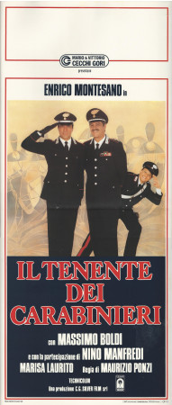 1986 * Locandina Cinema "Il Tenente dei Carabinieri - Nino Manfredi, Enrico Montesano" Commedia (A-)