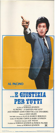 1979 * Locandina Cinema "... E Giustizia per Tutti - Al Pacino" Dramma (B+)