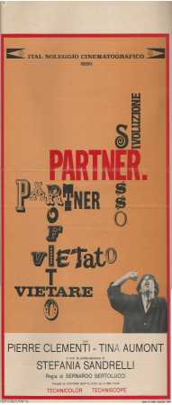 1968 * Locandina Cinema "Partner - Bernardo Bertolucci, Stefania Sandrelli, Pierre Clémenti" Dramma (B)