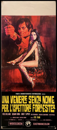 1973 * Locandina Cinema "Una Venere Senza Nome per l'Ispettore Forrester - Jesús Franco" Poliziesco (B)