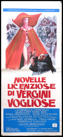 1974 * Locandina Cinema "Novelle Licenziose per Vergini Vogliose - Joe D'Amato" Erotico (B)