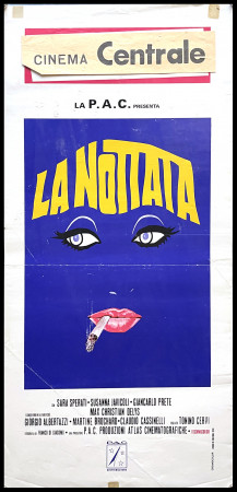1974 * Locandina Cinema "La Nottata - Giancarlo Prete, Giorgio Albertazzi" Commedia (B-)