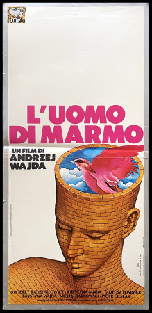 1977 * Locandina Cinema "L'Uomo di Marmo - Tadeusz Lomnicki, Jerzy Radziwilowicz" Drammatico (B)