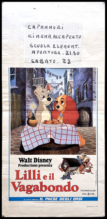 1955 * Locandina Cinema "Lilli e Il Vagabondo - Walt Disney" Animazione (B-)