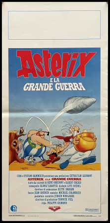 1989 * Locandina Cinema "Asterix e la Grande Guerra - Obelix, Panoramix, Renè Goscinny " Animazione (A-)
