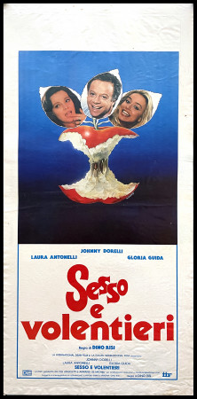 1982 * Locandina Cinema "Sesso E Volentieri - Johnny Dorelli, Gloria Guida" Commedia (B)