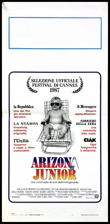 1987 * Locandina Cinema "Arizona Junior - Nicolas Cage, Holly Hunter, Trey Wilson" Comico (B+)