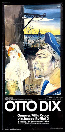 1986 * Manifesto, Poster Arte "OTTO DIX - Serge Sabarsky, Villa Croce, Genova" Italia (B)