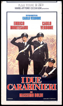 1984 * Locandina Cinema "I Due Carabinieri - Enrico Montesano, Massimo Boldi, Carlo Verdone" Commedia (B)
