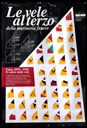 1993 * Manifesto, Poster Turismo "Le Vele al Terzo della Marineria Fanese - Carifano, Fano" Italia (B)