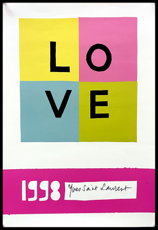 1998 (2000ca) * Manifesto Poster Originale "YVES SAINT LAURENT - Love - 1998" Francia (A-)