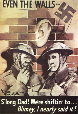 ND (WWII) * Propaganda di Guerra Riproduzione "Gran Bretagna - Anche I Muri..." in Passepartout