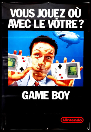1992 * Manifesto, Maxi Poster "Nintendo, Game Boy - Vous Jouez ou Avec le Votre ?" Francia (B)