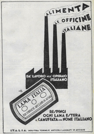 1928 * Pubblicità Originale "Lama Italia - Alimenta Le Officine Italiane" in Passepartout