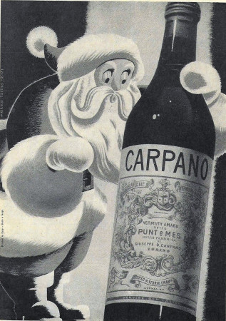 1949 * Pubblicità Originale "Carpano - Punt E Mes (Natale)" in Passepartout