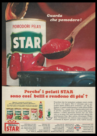 Anni '60 * Pubblicità Originale "Star Pomodori Pelati, Guarda che Pomodoro!" in Passepartout