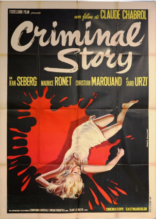 1968 * Manifesto 2F Cinema "Criminal Story - Jean Seberg, Saro Urzì, Christian Marquand" Spionaggio (B-)