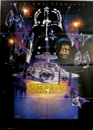 1997 * Manifesto 2F Cinema "Star Wars - L'Impero Colpisce Ancora - Harrison Ford, Carrie Fisher" Fantastico (B+)