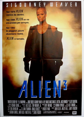 1992 * Manifesto 2F Cinema "Alien 3 - Sigourney Weaver, Charles Dance" Fantascienza (A-)