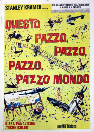 1963 * Manifesto 2F Cinema "Questo Pazzo Pazzo Pazzo Pazzo Mondo - Peter Falk" Commedia (B)