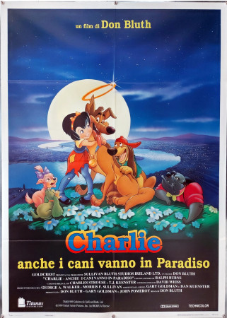 1989 * Manifesto 2F Cinema "Charlie - Anche i Cani Vanno in Paradiso" Animazione (B+)