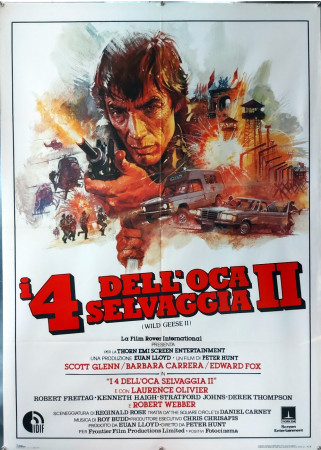 1985 * Manifesto 2F Cinema "I Quattro Dell'Oca Selvaggia II - Scott Glenn, Barbara Carrera" Avventura (B+)