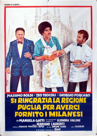 1982 * Manifesto 2F Cinema "Si Ringrazia la Regione Puglia per Averci Fornito i Milanesi - Massimo Boldi" Commedia (B+)