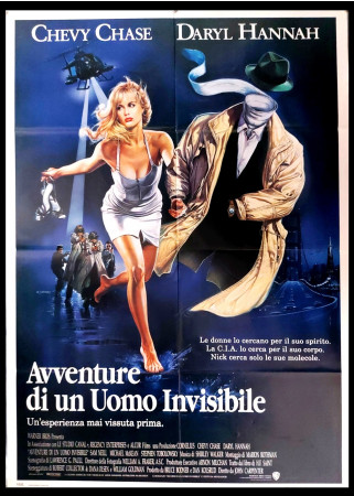 1992 * Manifesto 2F Cinema "Le Avventure di Un Uomo Invisibile - Chevy Chase, Sam Neill" Commedia (B+)