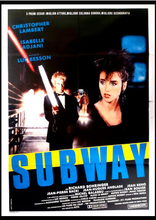 1986 * Manifesto 2F Cinema "Subway - Isabelle Adjani, Christopher Lambert, Jean Reno" Drammatico (B+)