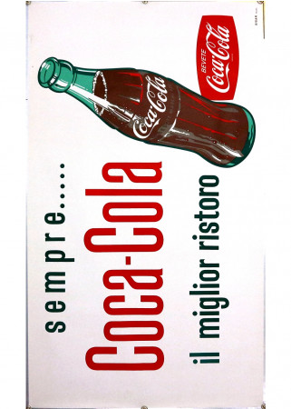 1960ca * Manifesto Originale "Coca-Cola, Il Miglior Ristoro" SISAR Milano (A-)