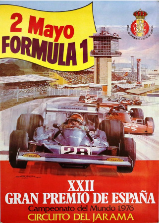 1976 * Manifesto Originale "Gran Premio de Espana Jarama, Formula 1 - Michael Turner" (A-)