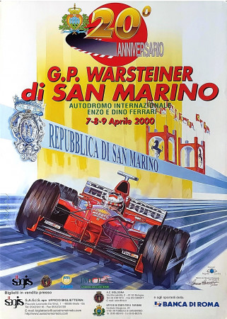 2000 * Volantino Pubblicità "20° Gran Premio di San Marino, Formula 1 - CREMONINI" (A)