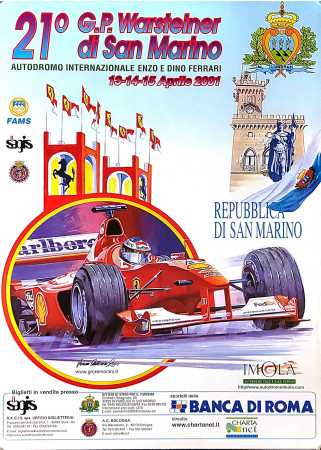 2001 * Volantino Pubblicità "21° Gran Premio di San Marino, Formula 1 - CREMONINI" (A)