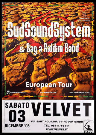 2005 * Poster Originale "Sud Sound System - European Tour, Velvet Rimini" Italia (B+)