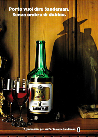 Anni ' 80  * Pubblicità Originale "Sandeman Porto - AG. NCK, Port Fine Ruby, Portogallo" in Passepartout