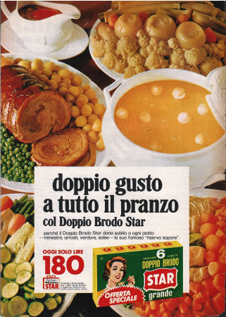 Anni '60 * Pubblicità Originale "Star Doppio Brodo, Doppio Gusto a Tutto Il Pranzo" in Passepartout