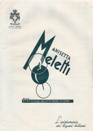 Anni '30 * Pubblicità Originale "Anisetta Meletti - MINGOZZI, L' Aristocrazia dei Liquori Italiani" in Passepartout