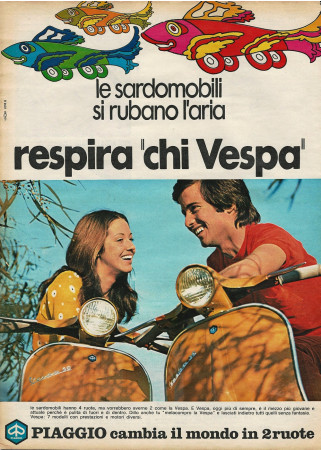 Anni ' 70 * Pubblicità Originale "Piaggio Vespa'50, Cambia Il Mondo in 2Ruote" in Passepartout
