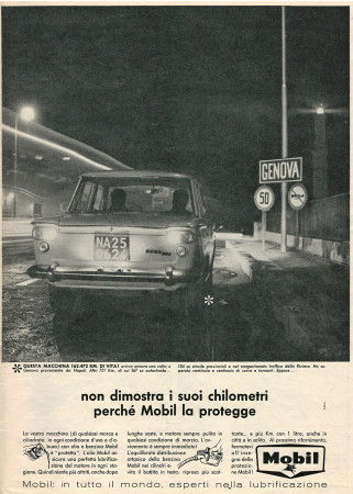 Anni '60 * Pubblicità Originale "Mobil Olio Motore, In Tutto Il Mondo Esperti nella Lubrificazione" in Passepartout