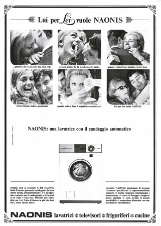 Anni '60 * Pubblicità Originale "Naonis Lavatrice, Lui per Lei Vuole Naonis" in Passepartout