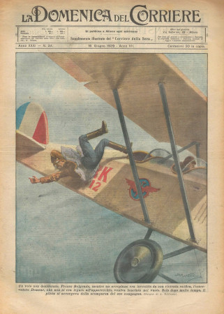 1929 * Rivista Storica Originale "La Domenica Del Corriere (N°24) - Un Volo Non Desiderato"