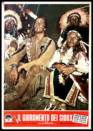 1952 * Locandina Fotobusta "Il Giuramento dei Sioux - Charlton Heston, Susan Morrow" Western (B-)