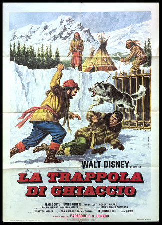1961 * Manifesto 2F Cinema "La Trappola di Ghiaccio - Walt Disney" Avventura (B)