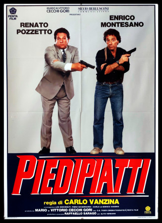 1991 * Manifesto 2F Cinema "Piedipiatti - Enrico Montesano, Renato Pozzetto" Commedia (B)