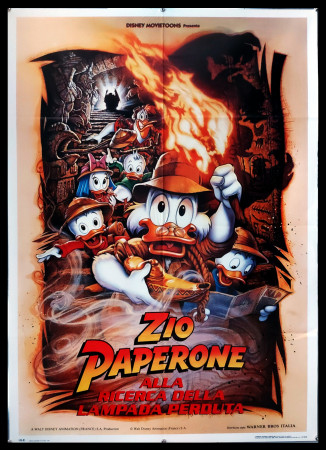 1990 * Manifesto 2F Cinema "Zio Paperone alla Ricerca della Lampada Perduta - Walt Disney" Animazione (B+)